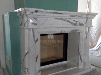 Топка CRISTAL 90 N (EdilKamin) + Портал LORCA, Blanco Statuario (Crumar)